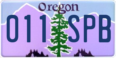 OR license plate 011SPB