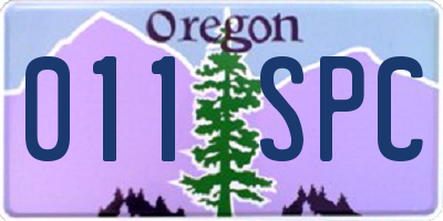 OR license plate 011SPC