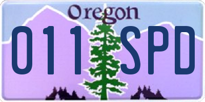 OR license plate 011SPD