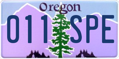OR license plate 011SPE