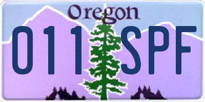 OR license plate 011SPF