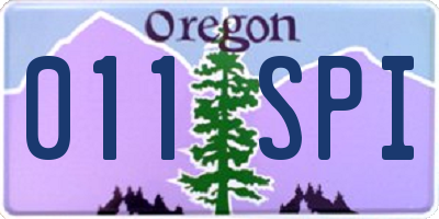 OR license plate 011SPI