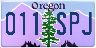 OR license plate 011SPJ