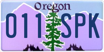 OR license plate 011SPK