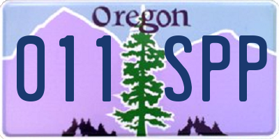 OR license plate 011SPP