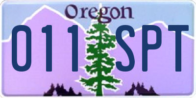 OR license plate 011SPT
