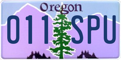 OR license plate 011SPU