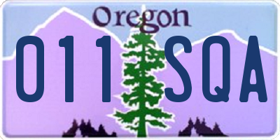 OR license plate 011SQA