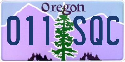 OR license plate 011SQC