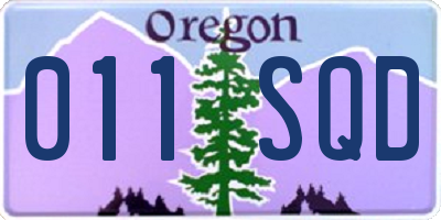 OR license plate 011SQD