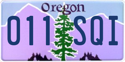 OR license plate 011SQI