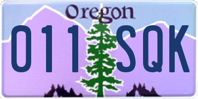 OR license plate 011SQK