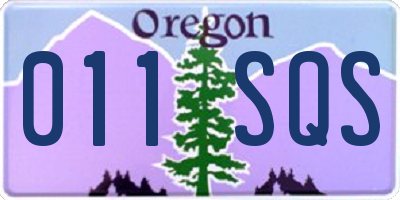 OR license plate 011SQS