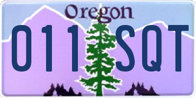 OR license plate 011SQT