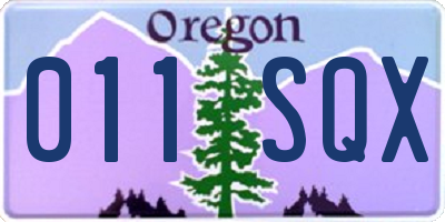 OR license plate 011SQX