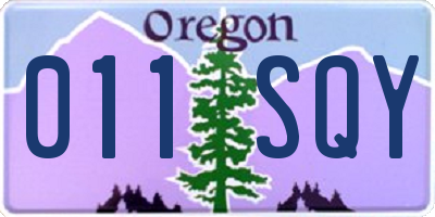OR license plate 011SQY