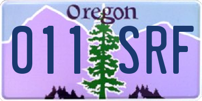 OR license plate 011SRF