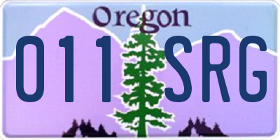 OR license plate 011SRG
