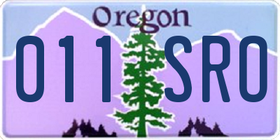 OR license plate 011SRO