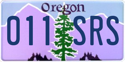 OR license plate 011SRS