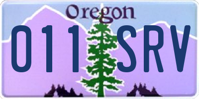 OR license plate 011SRV