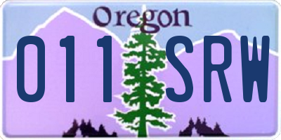 OR license plate 011SRW