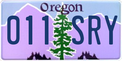 OR license plate 011SRY