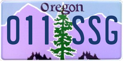 OR license plate 011SSG