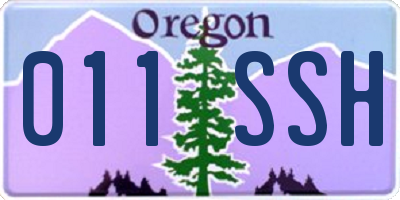 OR license plate 011SSH