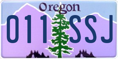 OR license plate 011SSJ