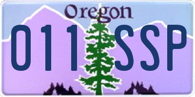 OR license plate 011SSP
