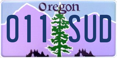 OR license plate 011SUD