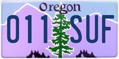 OR license plate 011SUF