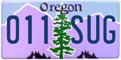 OR license plate 011SUG