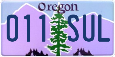 OR license plate 011SUL