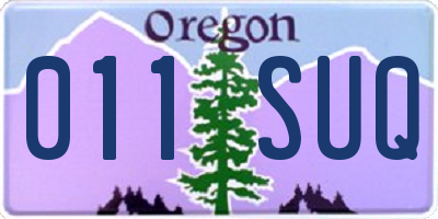 OR license plate 011SUQ