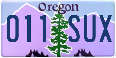 OR license plate 011SUX