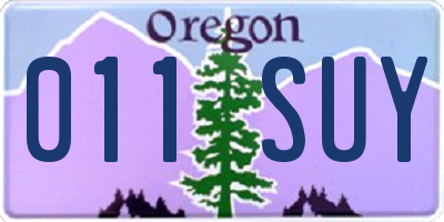 OR license plate 011SUY