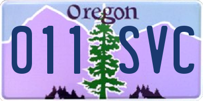 OR license plate 011SVC