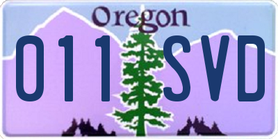 OR license plate 011SVD