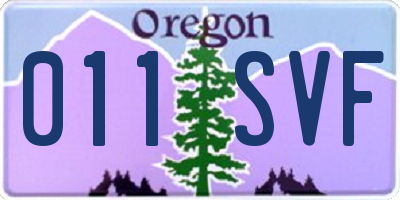 OR license plate 011SVF