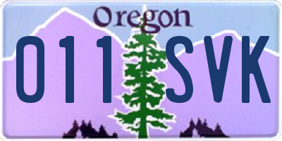 OR license plate 011SVK