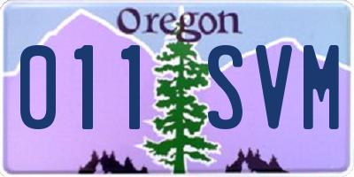 OR license plate 011SVM