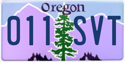 OR license plate 011SVT
