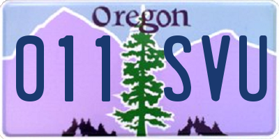 OR license plate 011SVU