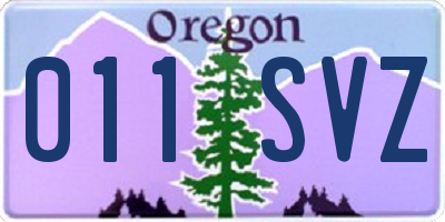 OR license plate 011SVZ