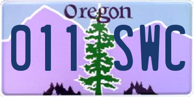 OR license plate 011SWC