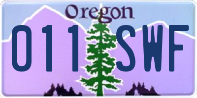 OR license plate 011SWF