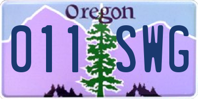 OR license plate 011SWG