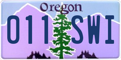 OR license plate 011SWI